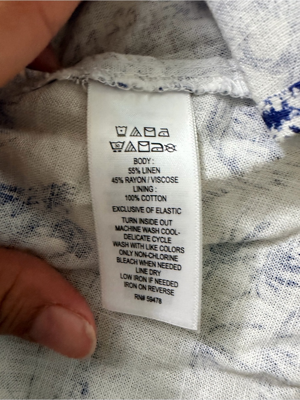 Joie White and Blue Toile Midi Dress - Picture 8 of 9